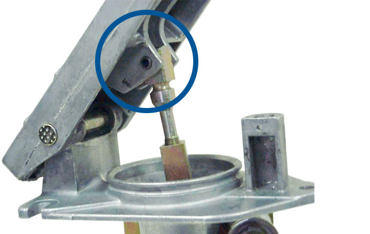 app coiled pin hydraulic break treadle