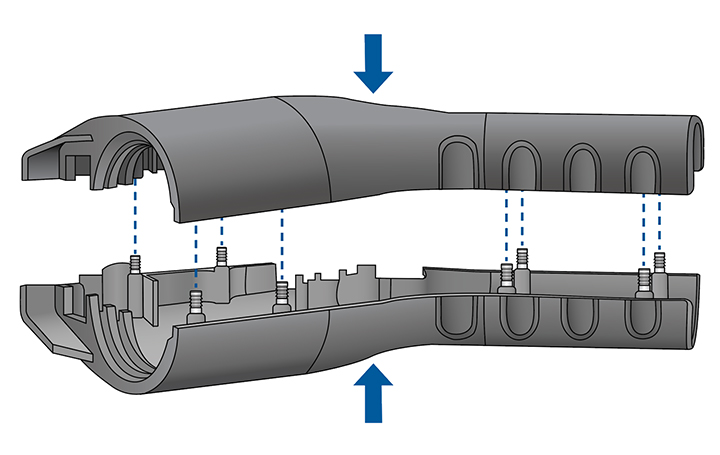 Press-N-Lok™ Pins in Electric Vehicle Charging Handle
